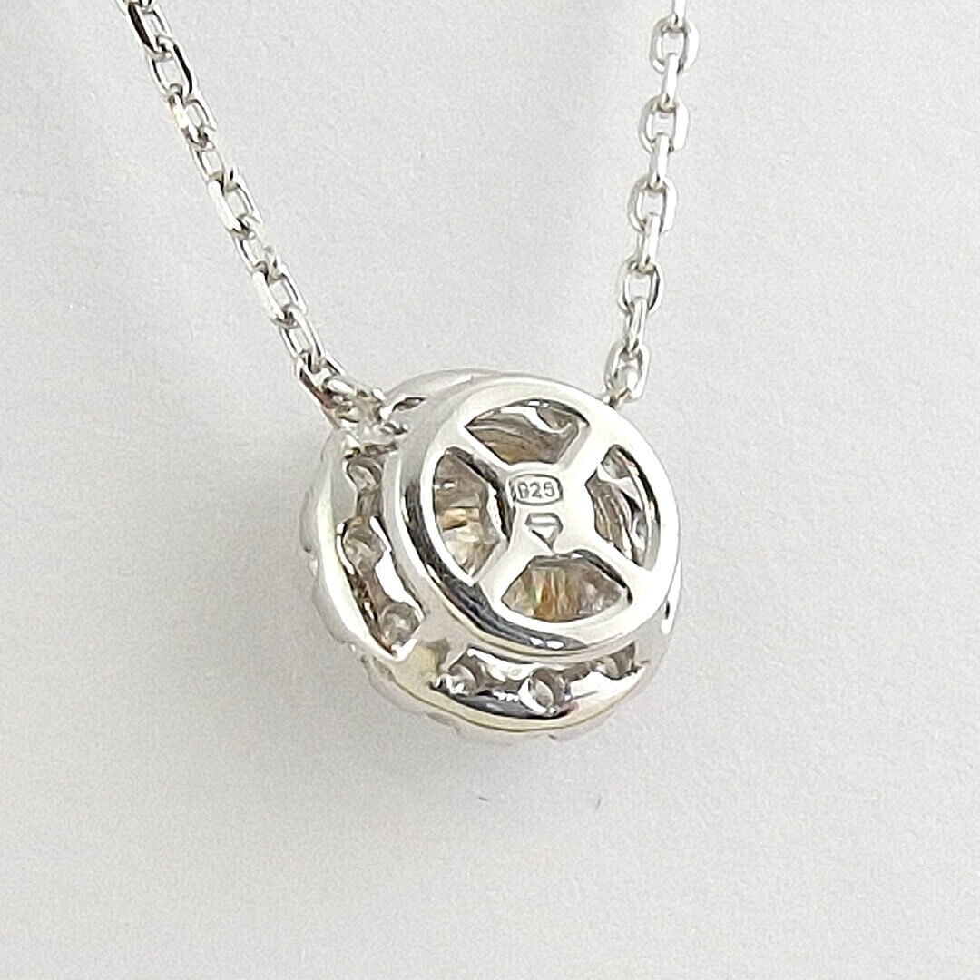 1ct Champagne and White Moissanite Necklace - SOPHYGEMS