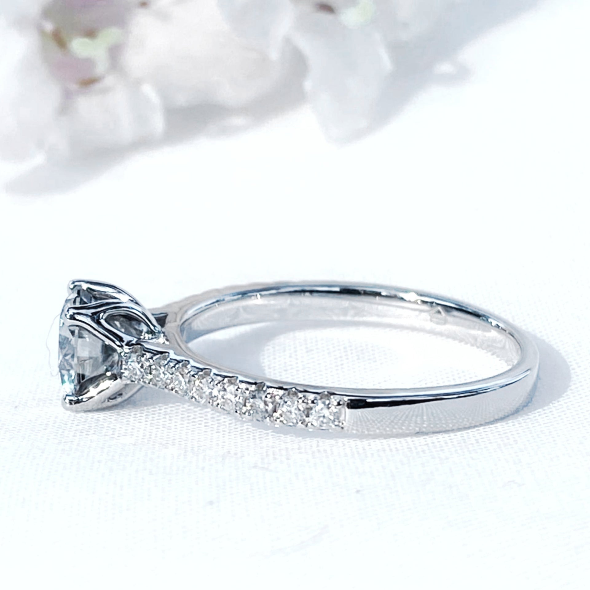 1ct Moissanite Engagament Ring Platimun plated 925 Silver - SOPHYGEMS