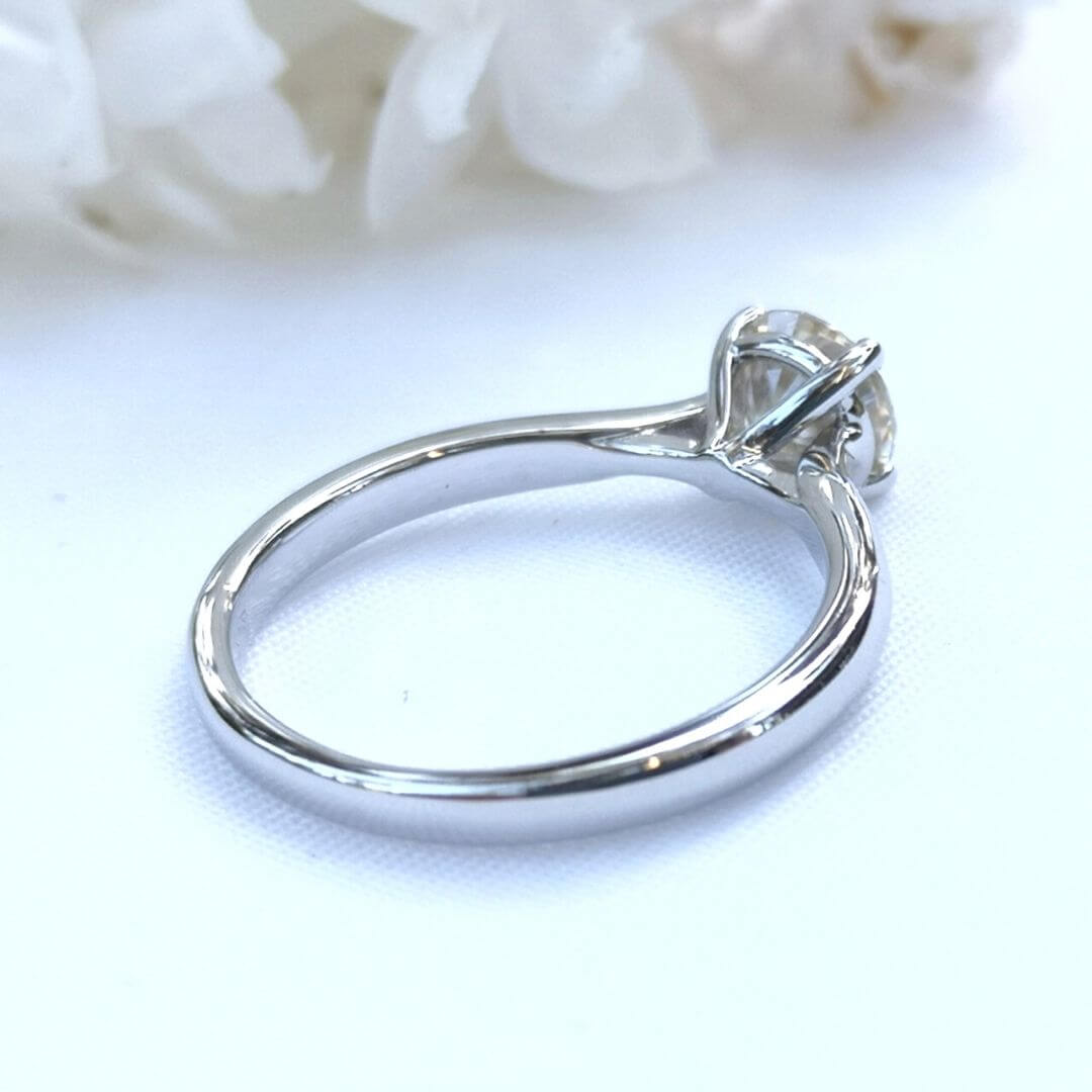 1ct Moissanite Platinum Plated 925 Silver Solitaire Ring - SOPHYGEMS