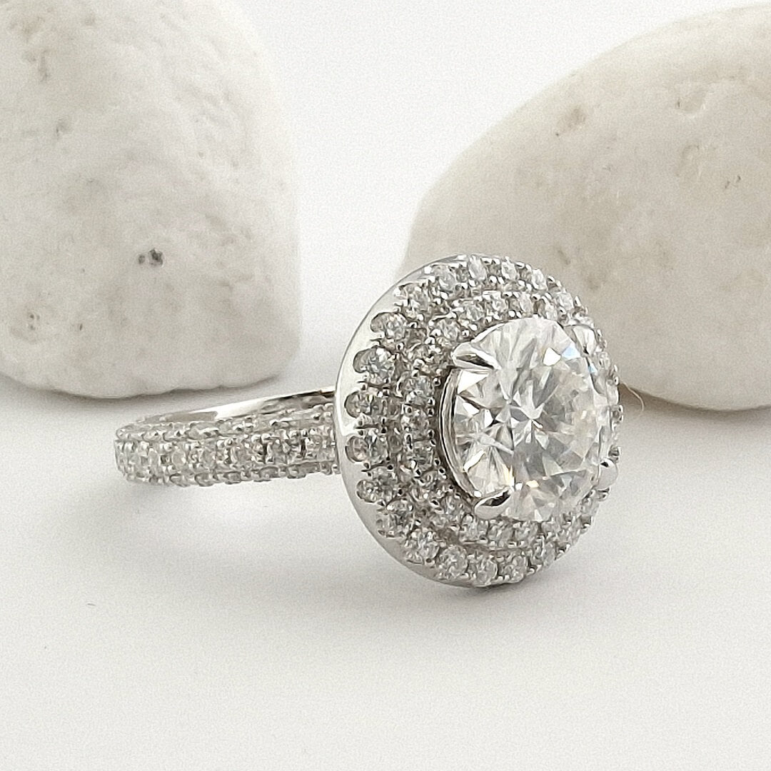 2.5 carat Moissanite Sterling Silver Ring - SOPHYGEMS
