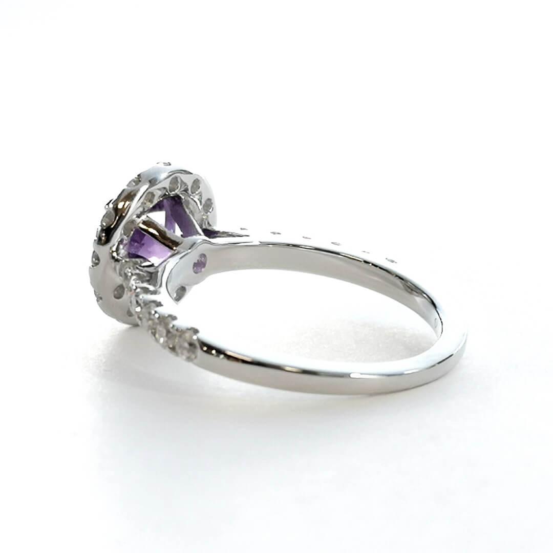 Amethyst & Moissanites Platinum-plated Silver Ring - SOPHYGEMS