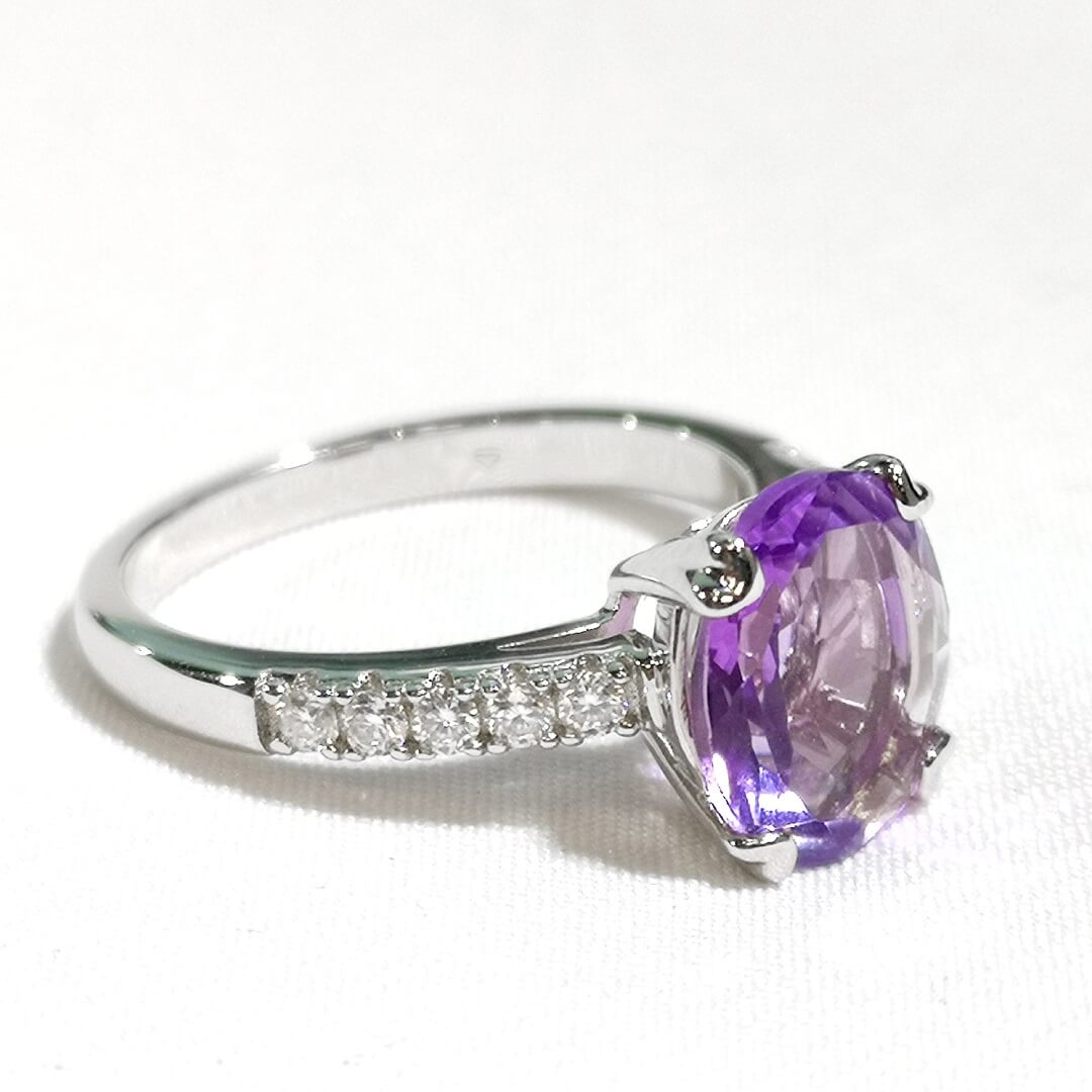 Amethyst & Moissanites Sterling Silver Ring Bundle - SOPHYGEMS
