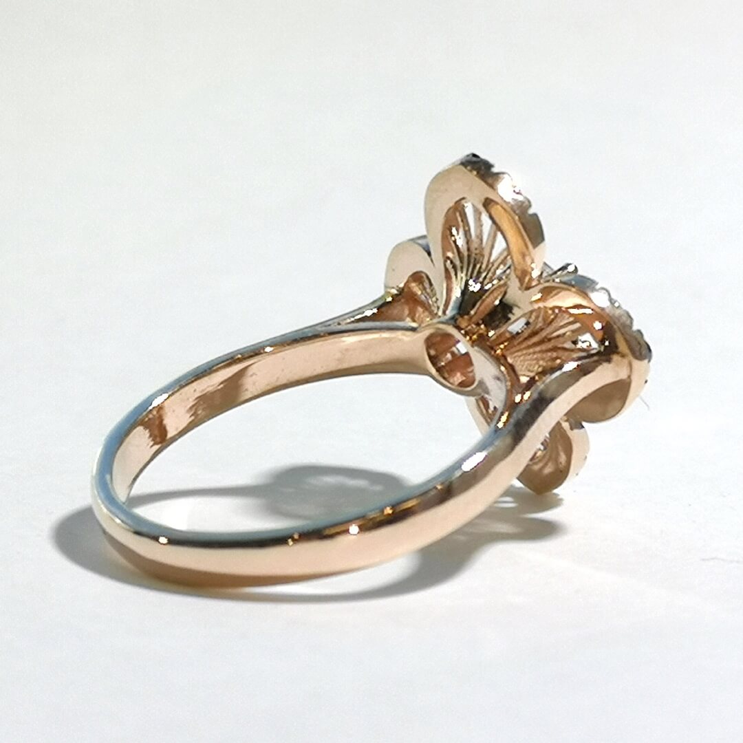Black and White Moissanite Gold Ring - SOPHYGEMS