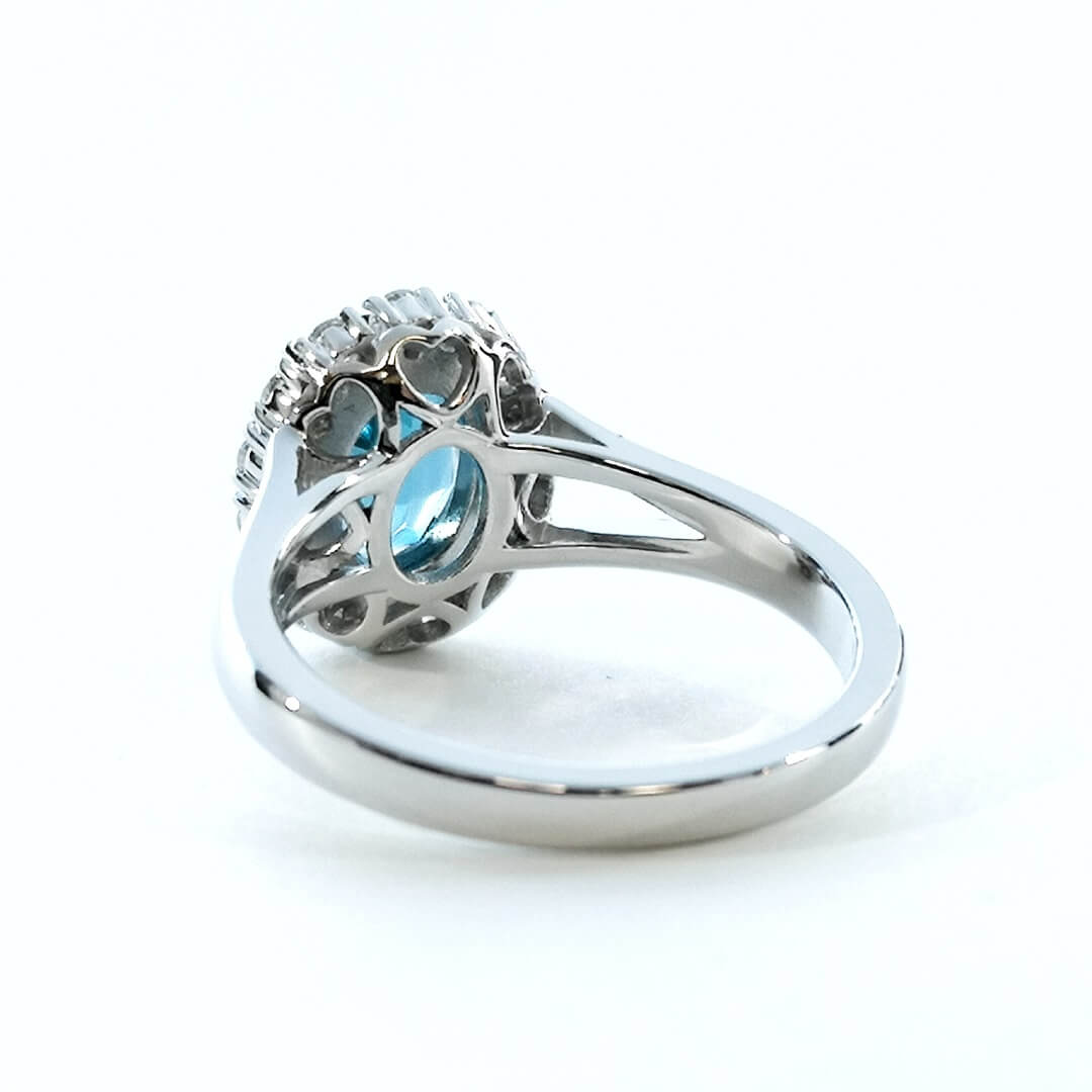 Blue Topaz Moissanite 925 Sterling Silver Ring - SOPHYGEMS