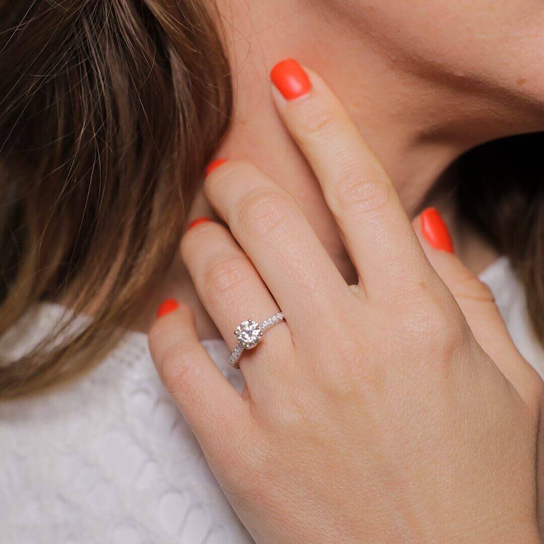 Champagne Moissanite Engagement Ring 925 Sterling Silver - SOPHYGEMS