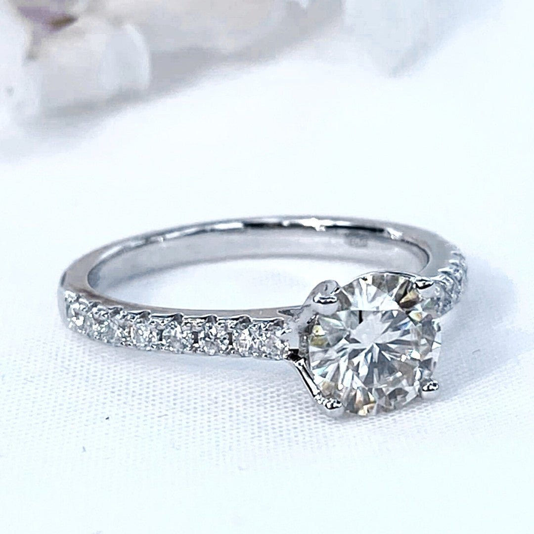 Champagne Moissanite Engagement Ring 925 Sterling Silver - SOPHYGEMS