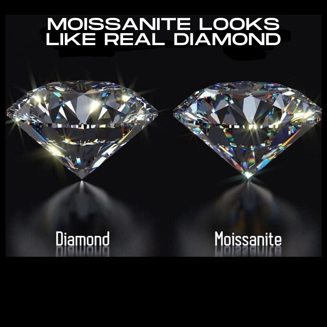 Diamonds & Moissanite White Gold Ring - SOPHYGEMS