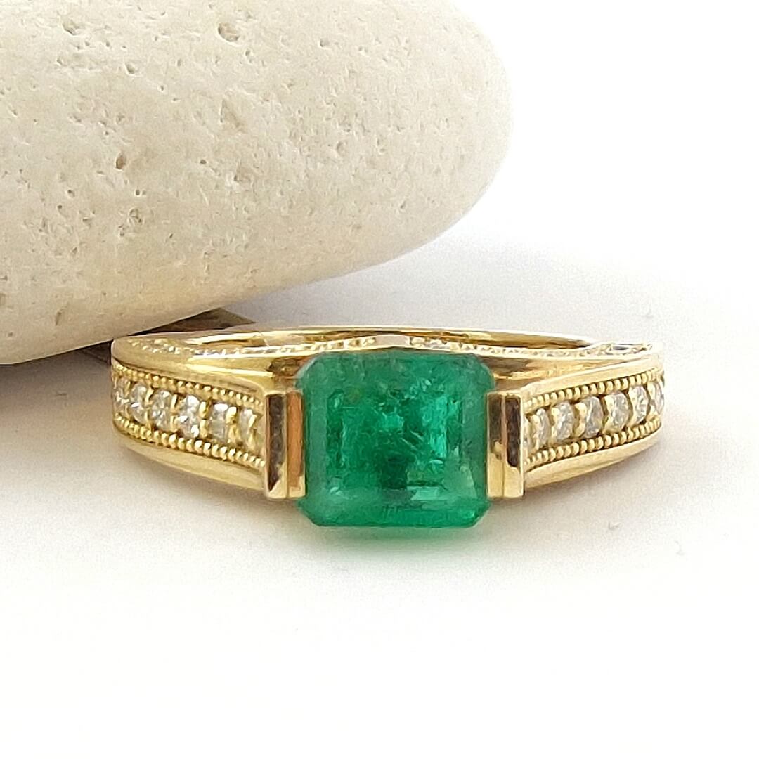 Emerald Diamonds 14K Yellow Gold Ring - SOPHYGEMS