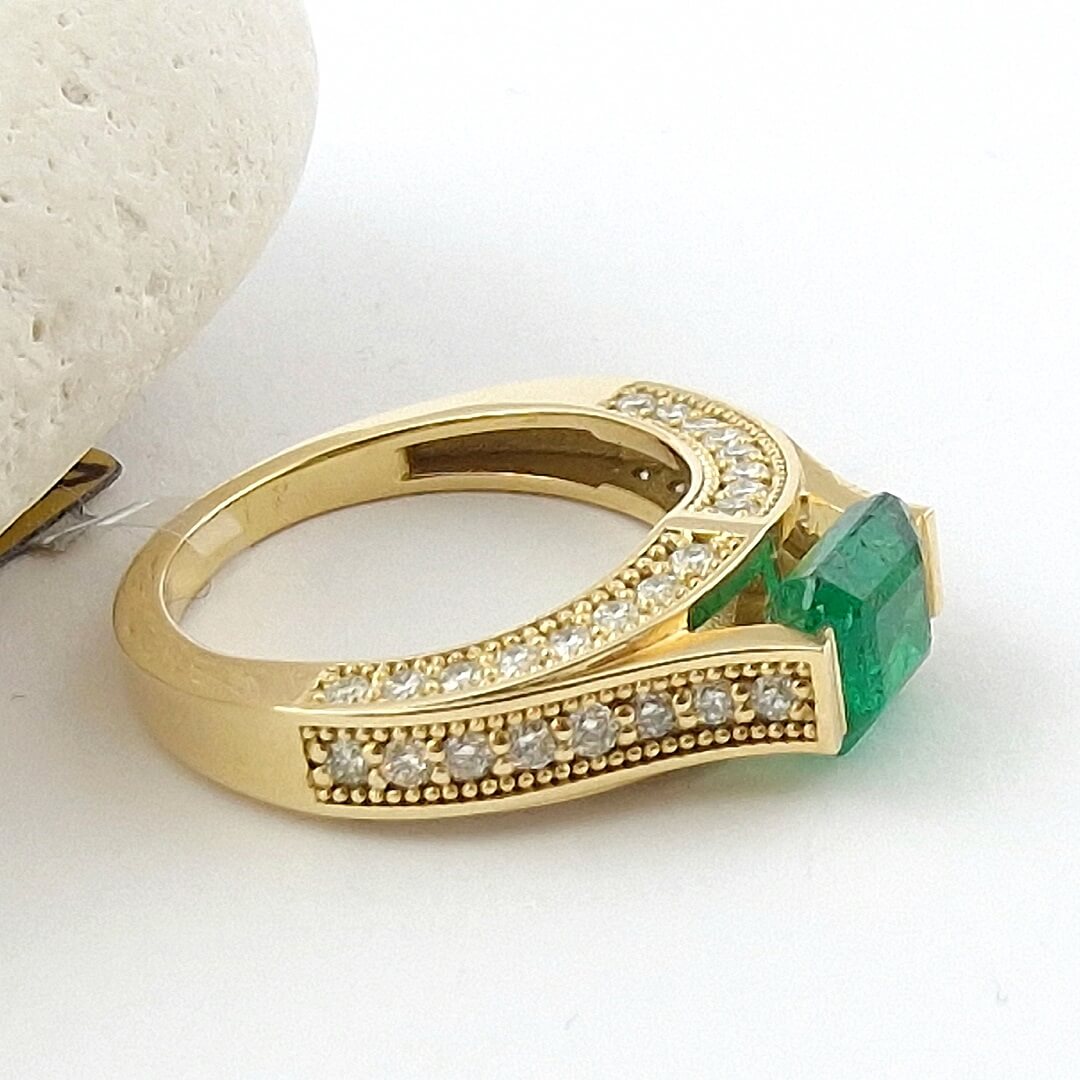 Emerald Diamonds 14K Yellow Gold Ring - SOPHYGEMS