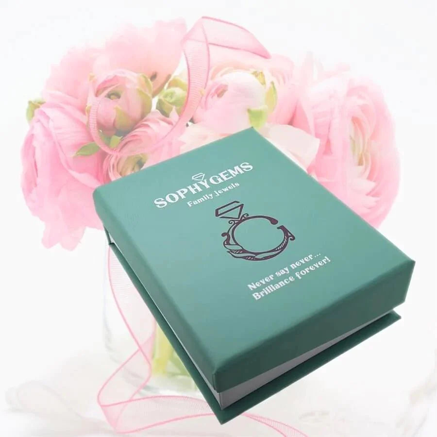 Green and Moissanite 14K Yellow Gold Vermeil Ring - SOPHYGEMS