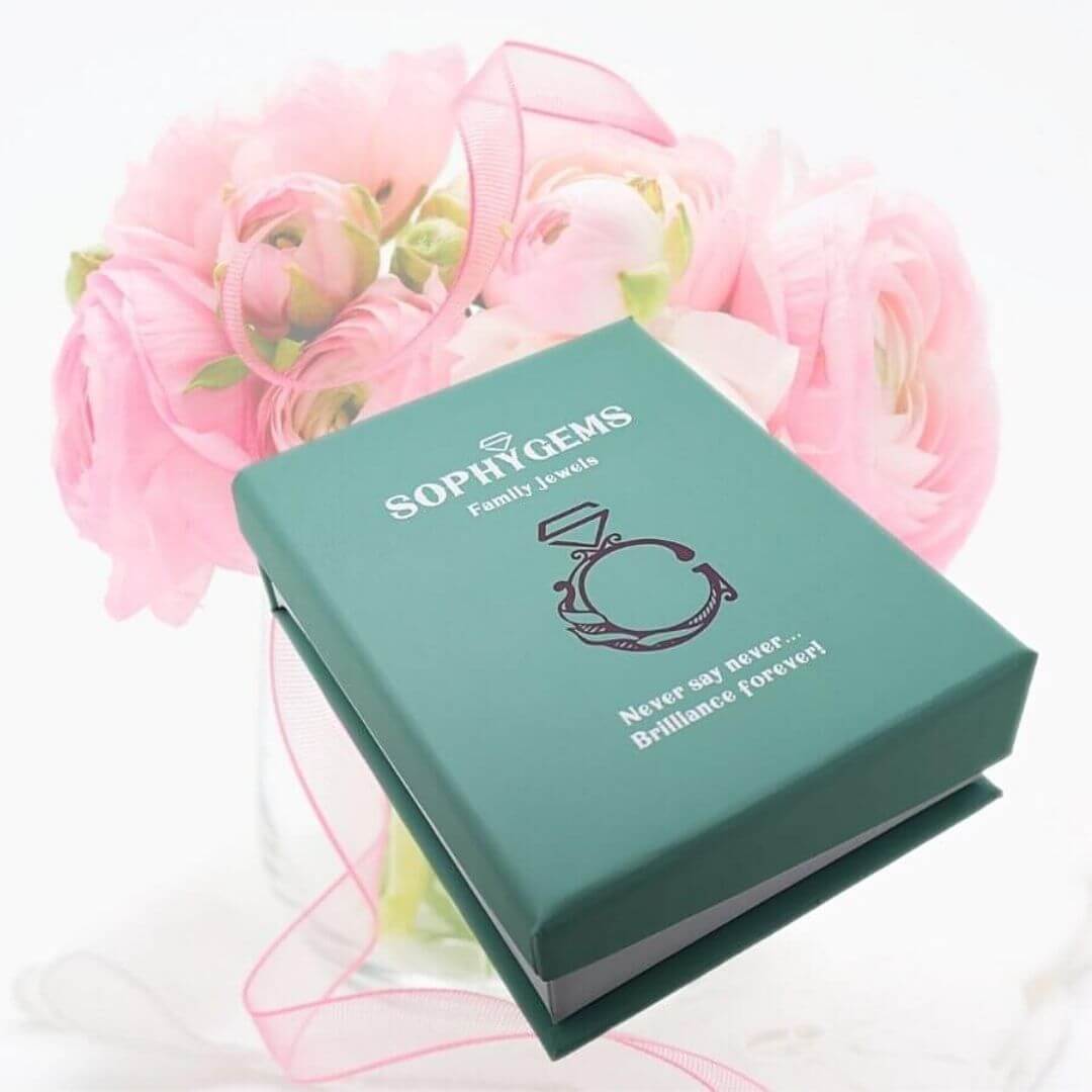 Moissanite Chromdiopside 14K White Gold Ring - SOPHYGEMS