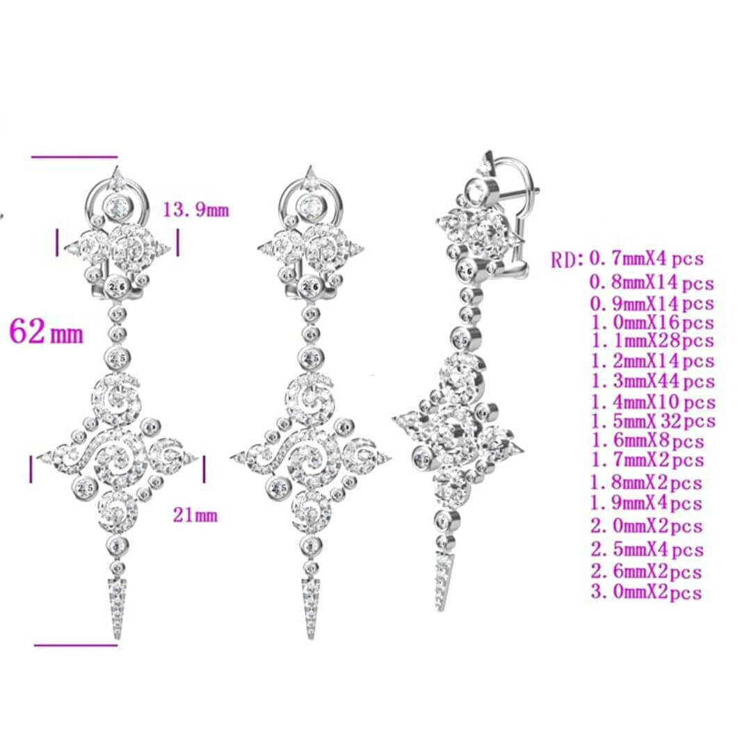 Moissanite Gold Vintage Luxury Earrings - SOPHYGEMS