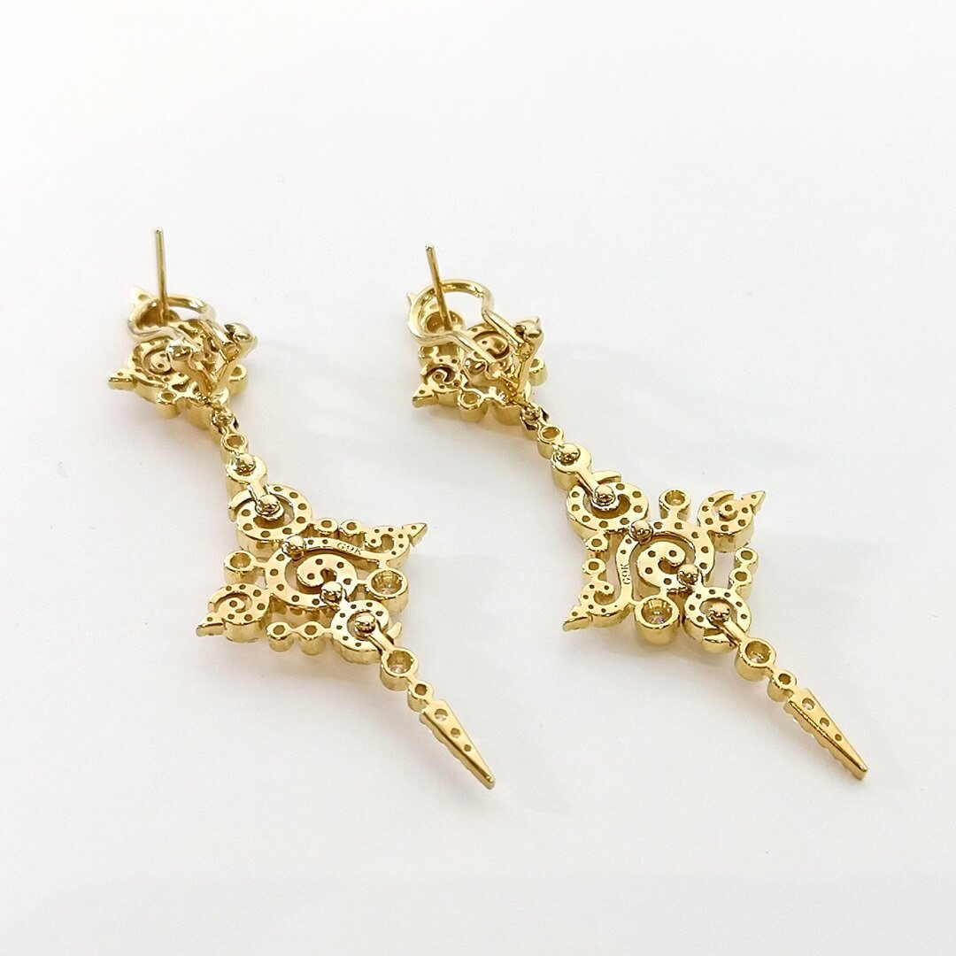 Moissanite Gold Vintage Luxury Earrings - SOPHYGEMS