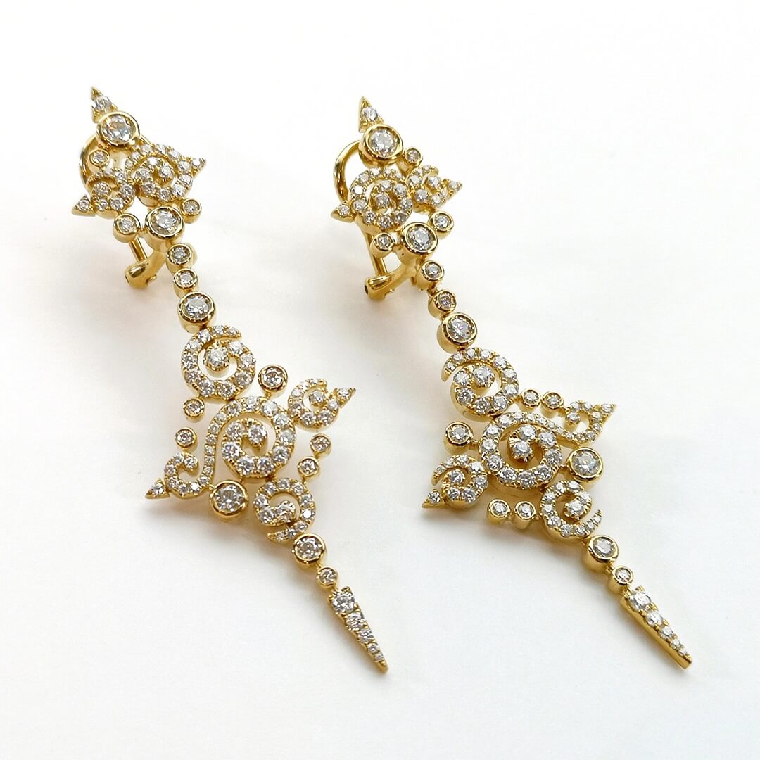 Moissanite Gold Vintage Luxury Earrings - SOPHYGEMS