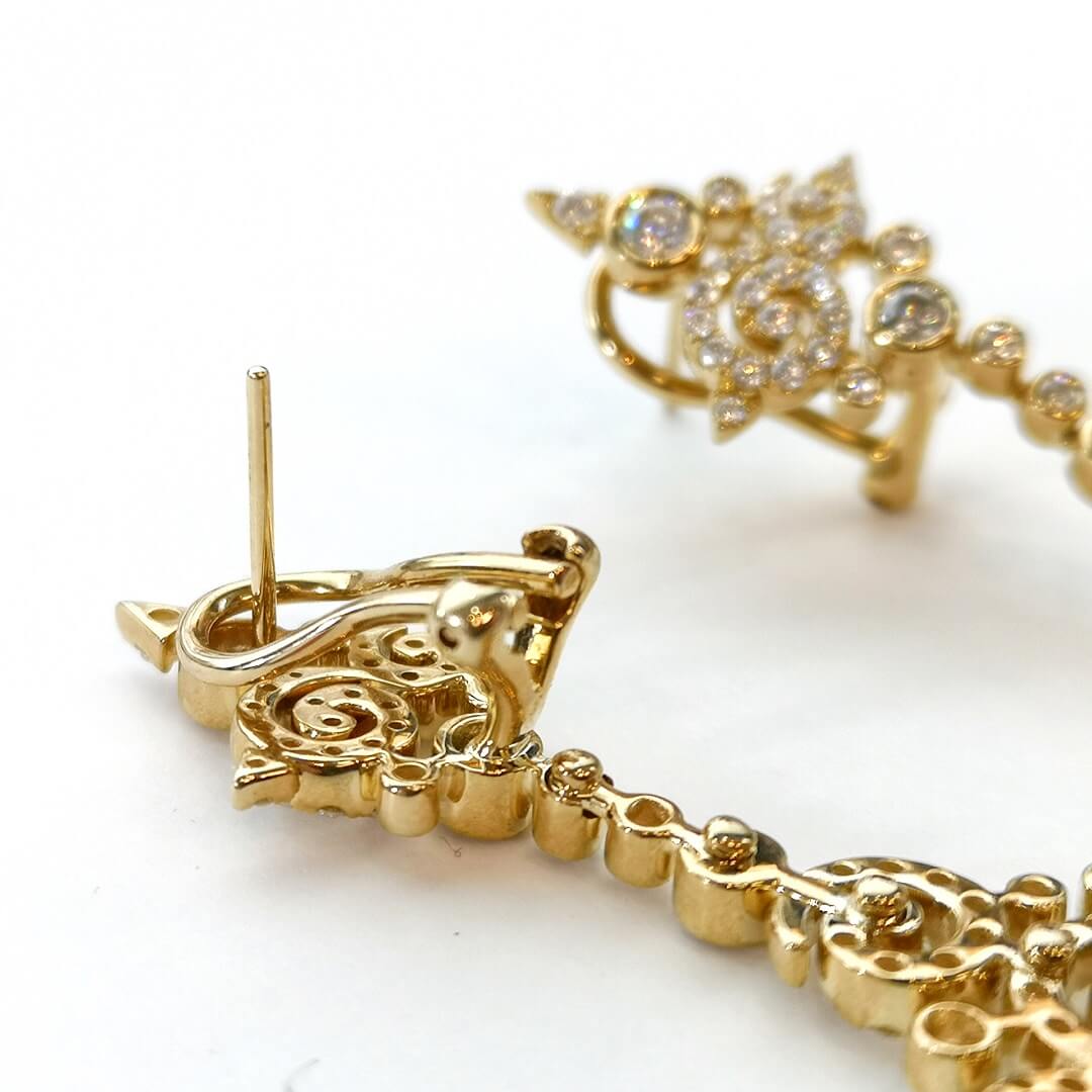 Moissanite Gold Vintage Luxury Earrings - SOPHYGEMS