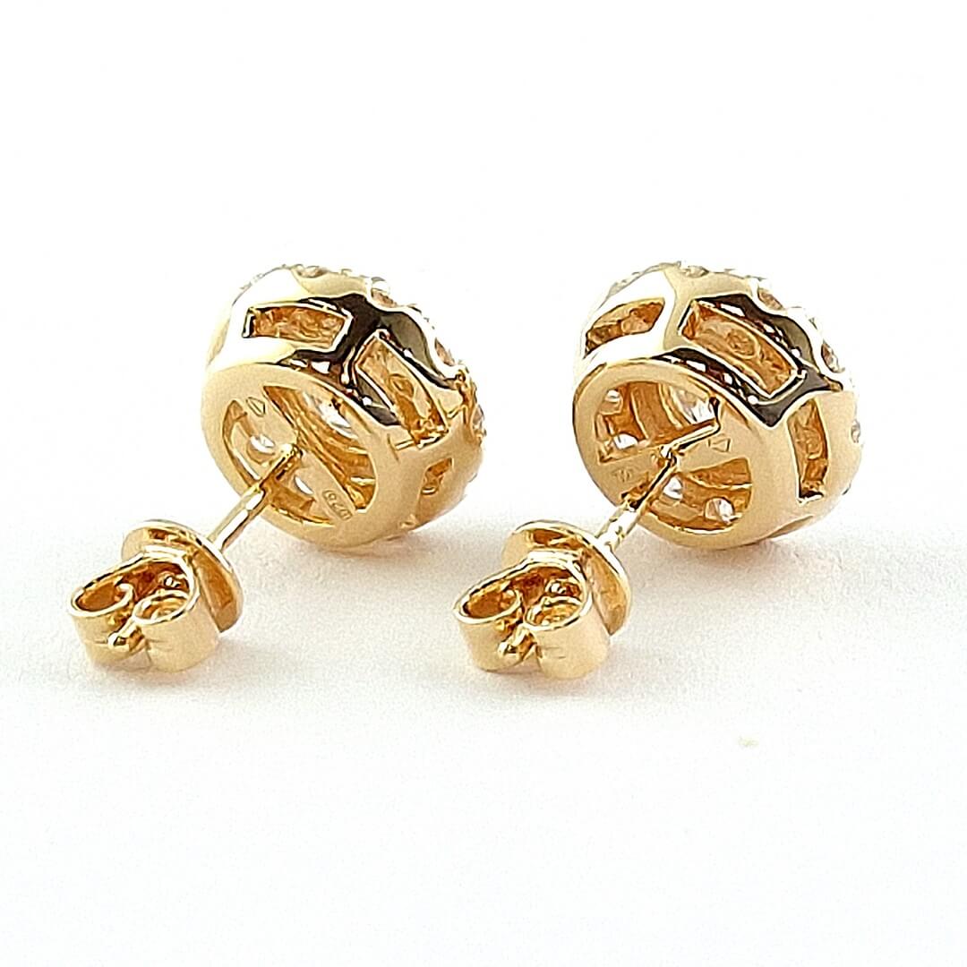 Moissanite Halo Earrings Rose Gold Vermeil 14K - SOPHYGEMS