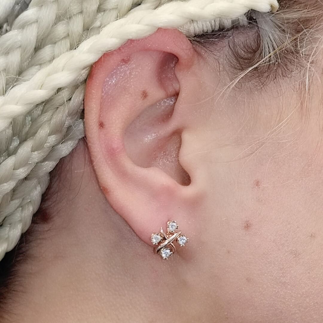 Moissanite Rose Gold Earrings Fashion Design - SOPHYGEMS