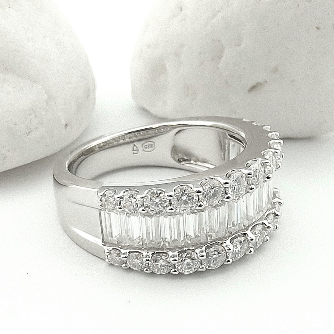 Moissanite Sterling Silver Ring - SOPHYGEMS