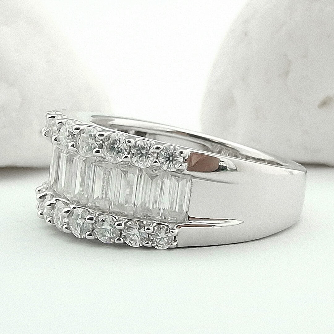Moissanite Sterling Silver Ring - SOPHYGEMS