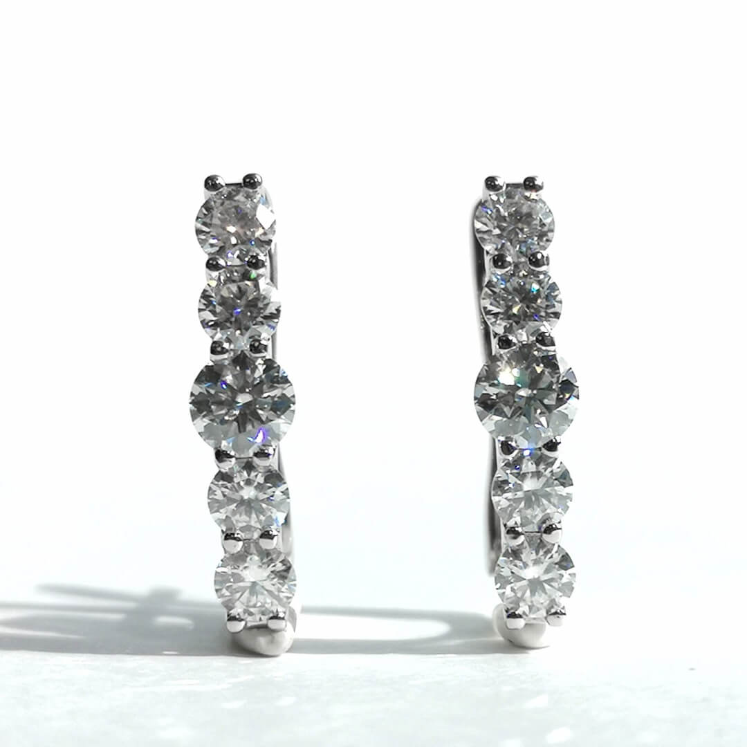 Moissanite White Gold Earrings Fashion Design - SOPHYGEMS
