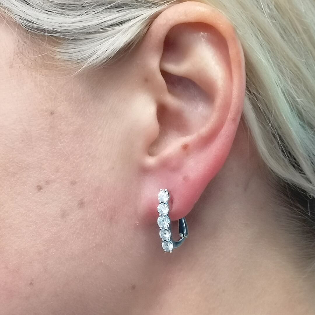 Moissanite White Gold Earrings Fashion Design - SOPHYGEMS