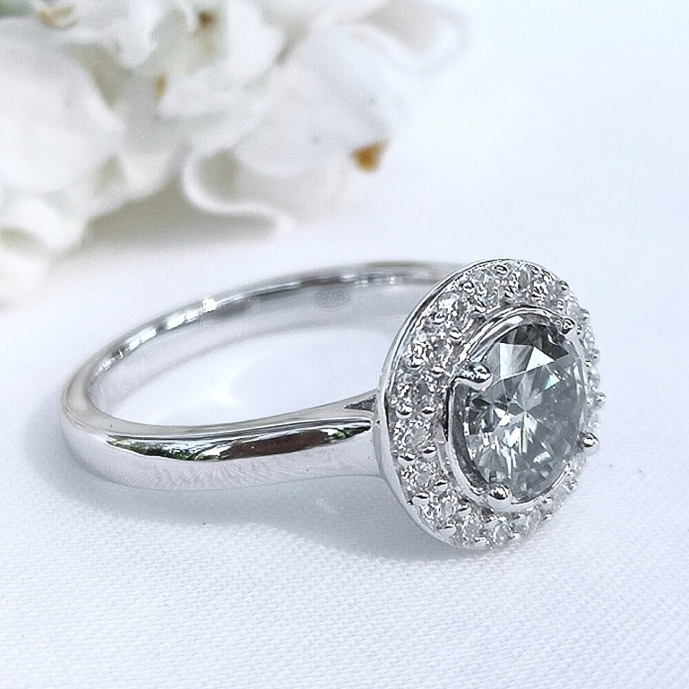 Moissanites Ring 14K White Gold Plated 925 Silver - SOPHYGEMS