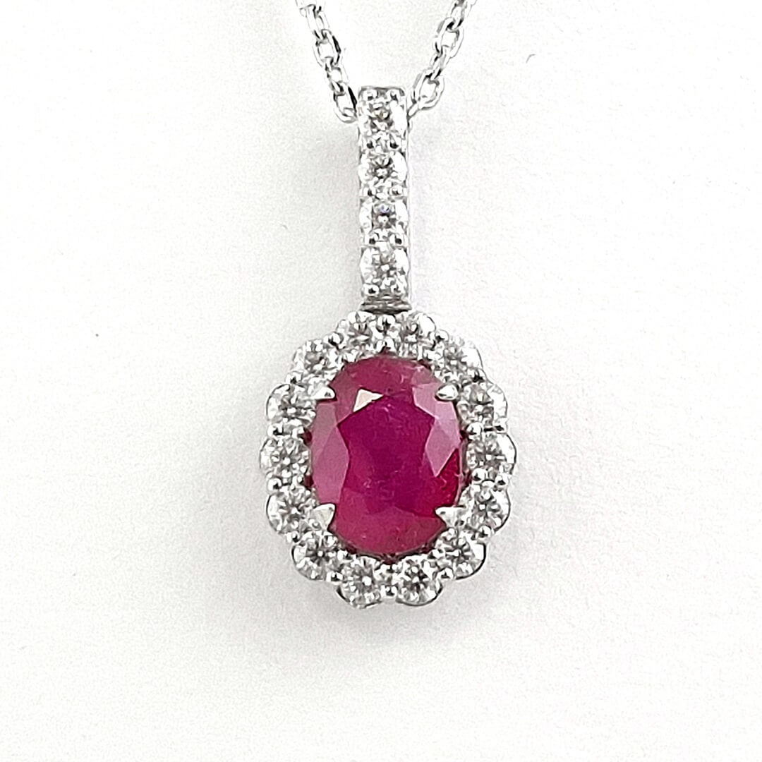 Ruby & Moissanites 925 Silver Necklace - SOPHYGEMS