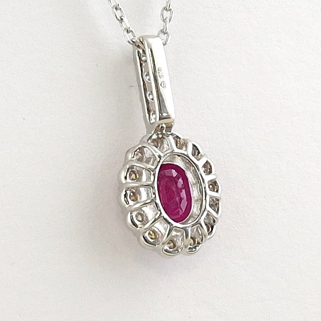 Ruby & Moissanites 925 Silver Necklace - SOPHYGEMS