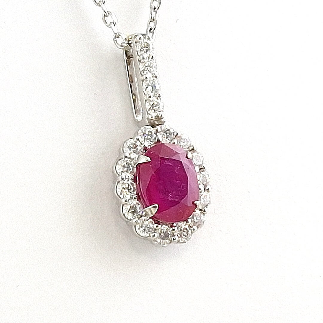 Ruby & Moissanites 925 Silver Necklace - SOPHYGEMS