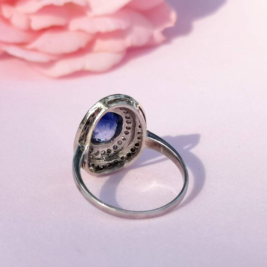 Sapphire and Diamond 14K White Gold Ring - SOPHYGEMS