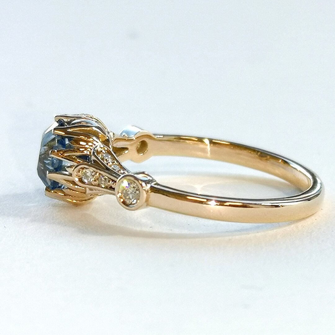 Sapphire and Diamonds Vintage Gold Ring - SOPHYGEMS