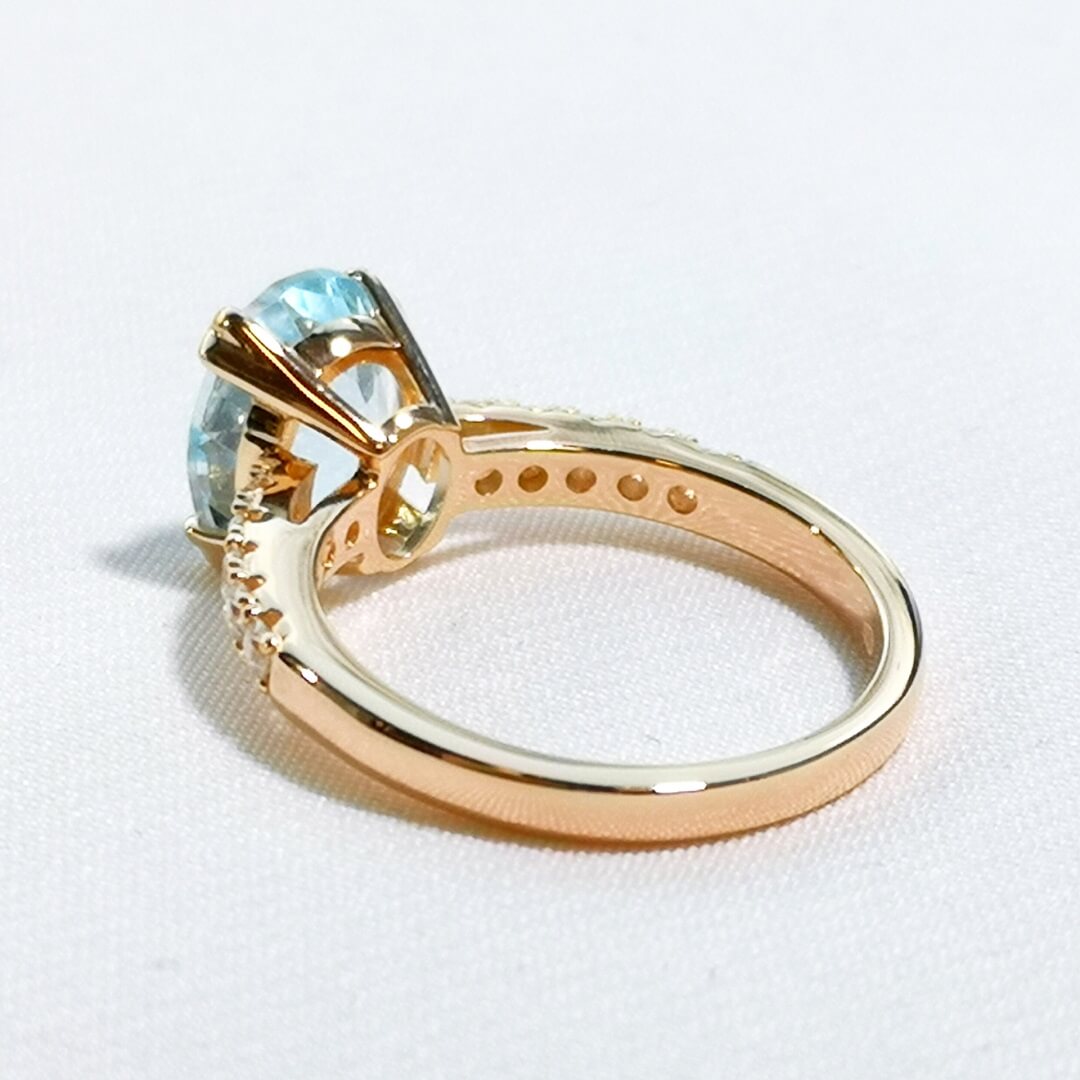 Topas & Moissanite Ring 14K Rose Gold Vermeil - SOPHYGEMS