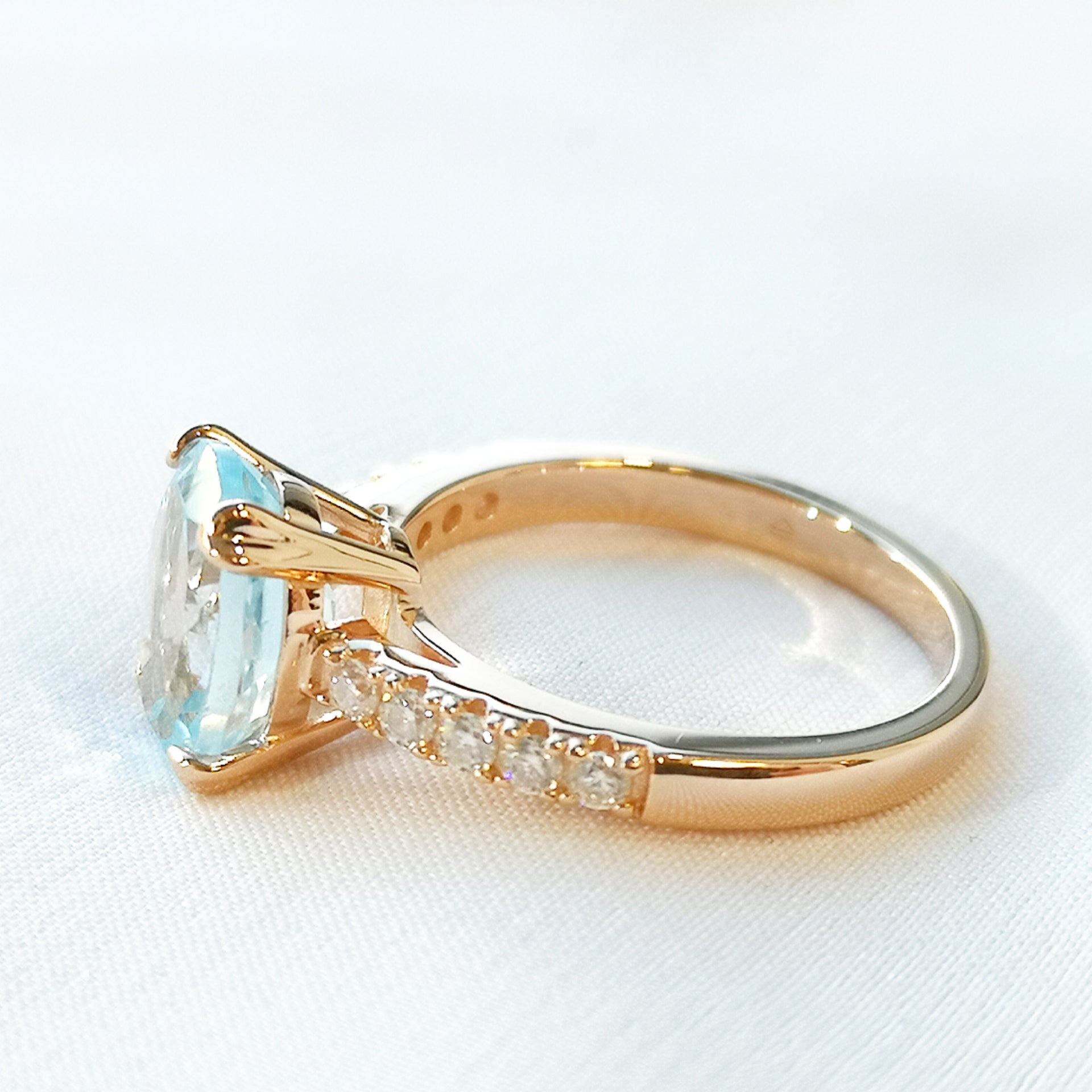Topas & Moissanite Ring 14K Rose Gold Vermeil - SOPHYGEMS