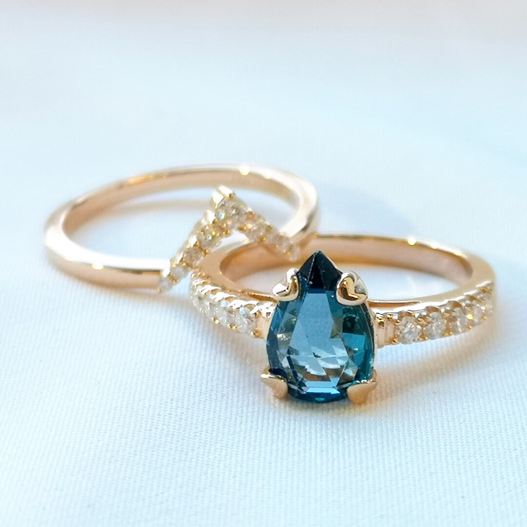 Topaz & Moissanite 14K Gold Vermeil Ring Bundle - SOPHYGEMS