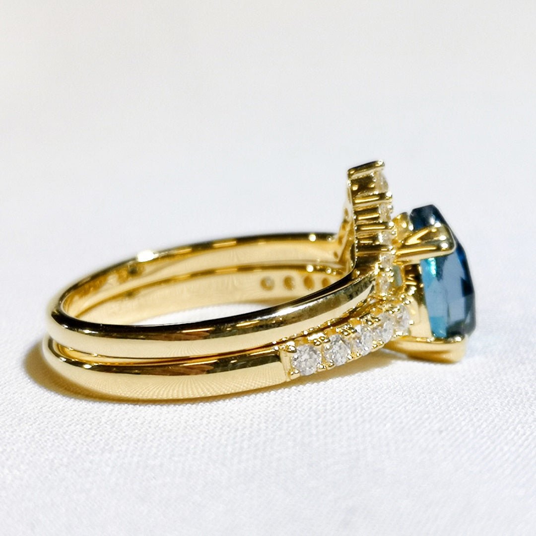 Topaz & Moissanite 14K Yellow Gold Vermeil Ring Bundle - SOPHYGEMS