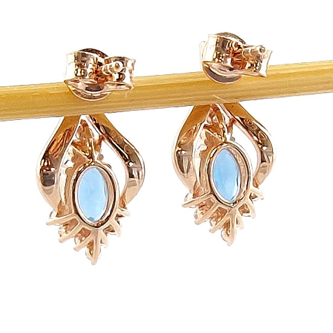 Topaz & Moissanite Earrings 14K Gold-plated Silver - SOPHYGEMS