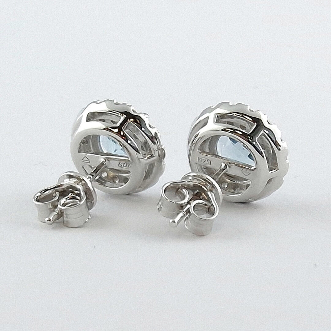 Topaz & Moissanite Earrings 14K Gold-plated Silver 925 - SOPHYGEMS