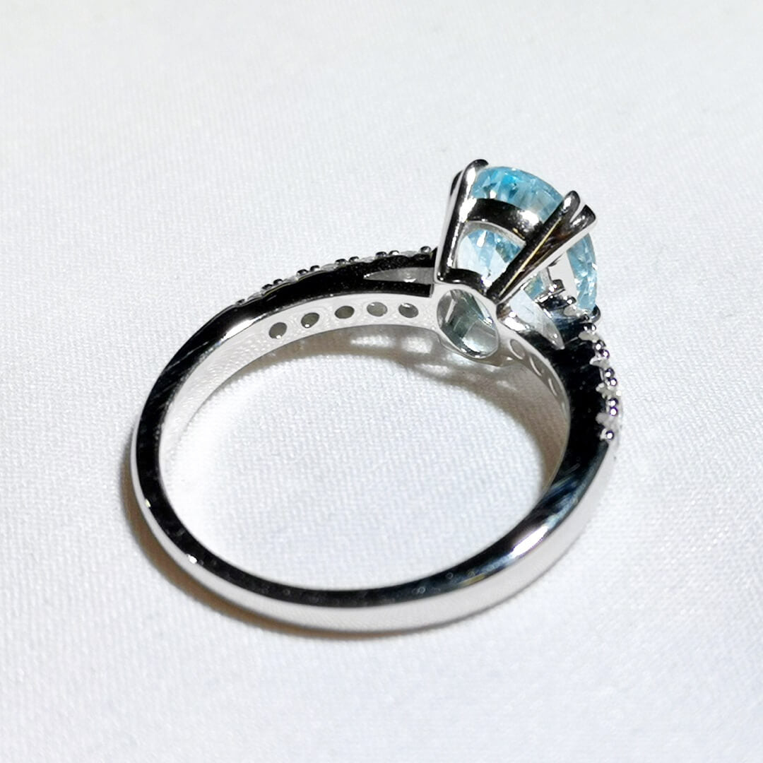 Topaz & Moissanite Ring Sterling Silver Ring - SOPHYGEMS
