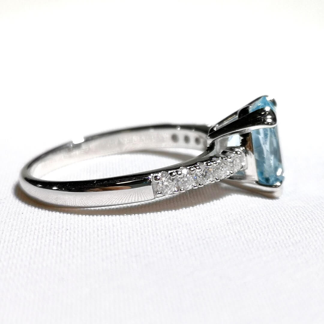 Topaz & Moissanite Ring Sterling Silver Ring - SOPHYGEMS