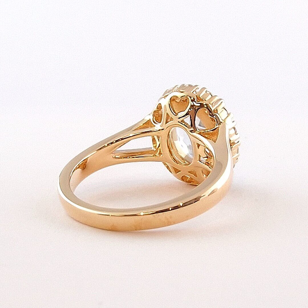 Topaz Moissanites 14K Gold Vermeil Halo Ring - SOPHYGEMS
