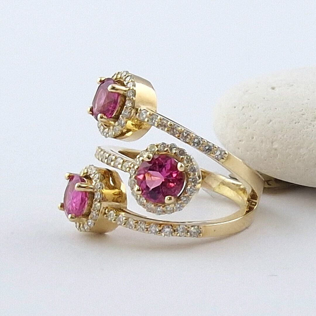 Tourmaline and Diamonds 14K Gold Ring - SOPHYGEMS