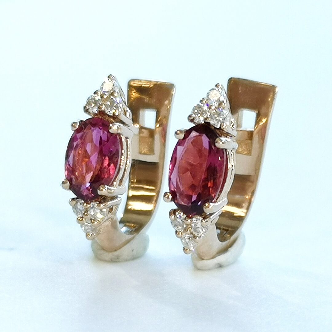 Tourmaline Rose Gold Earrings - SOPHYGEMS