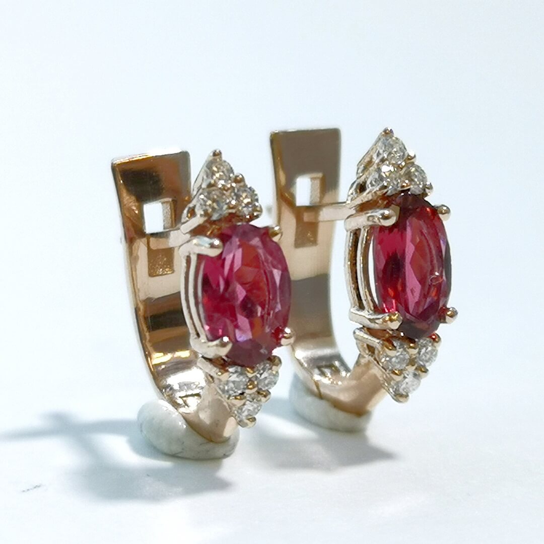 Tourmaline Rose Gold Earrings - SOPHYGEMS