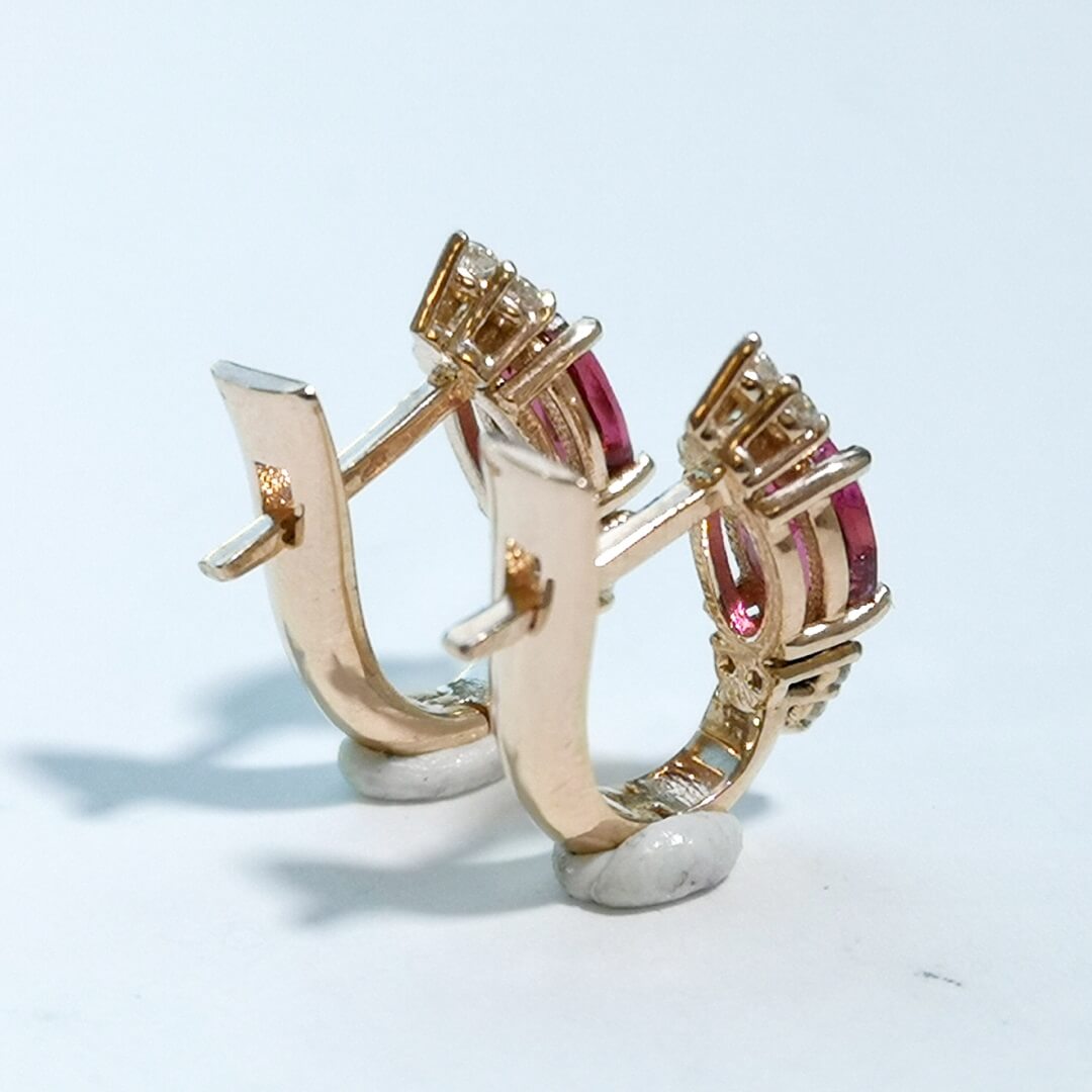 Tourmaline Rose Gold Earrings - SOPHYGEMS