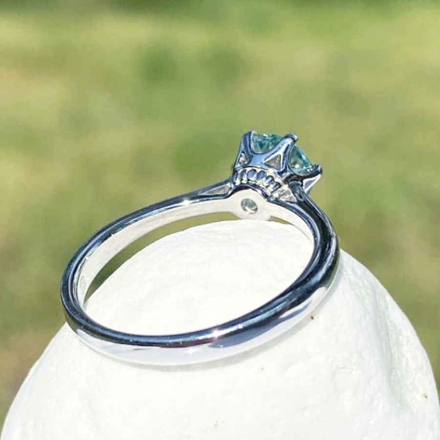 1ct Fantasy Blue Moissanite Solitaire Ring - SOPHYGEMS