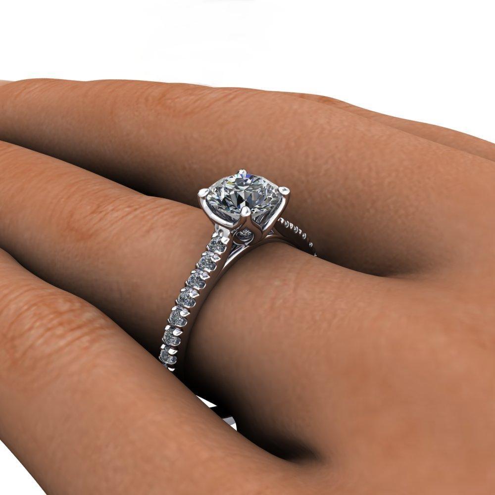 1ct Moissanite Engagament Ring Platimun plated 925 Silver - SOPHYGEMS