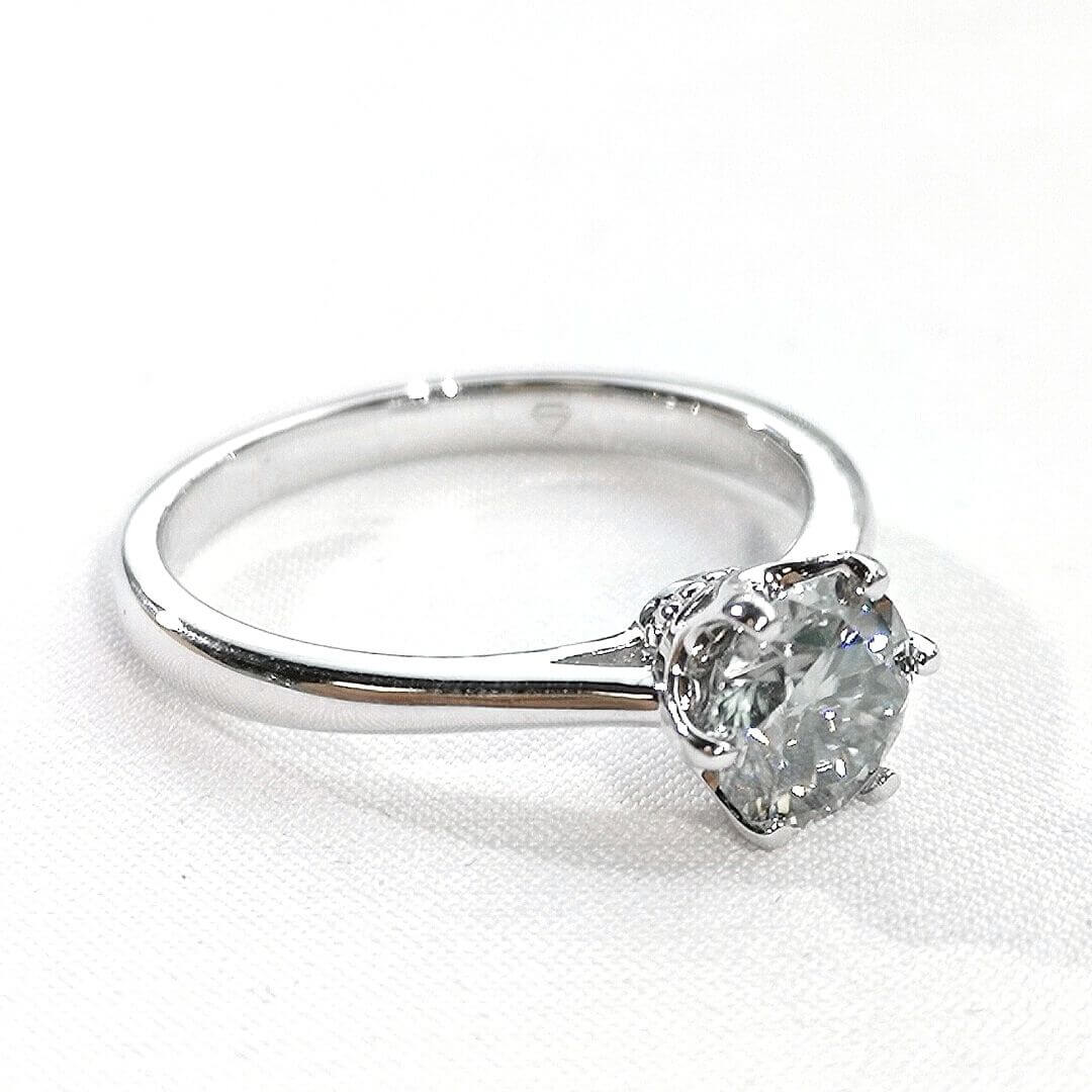 1ct Moissanite Engagement Ring 6 prong 925 Sterling Silver - SOPHYGEMS