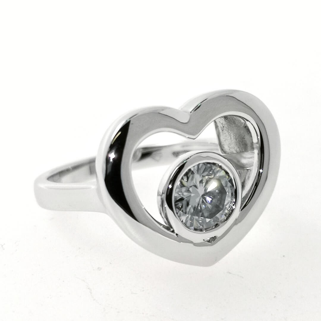 1ct Moissanite Ring Platinum Plated Sterling Silver - SOPHYGEMS