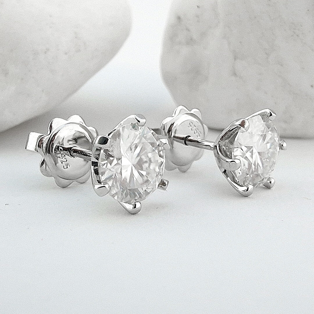 1ct Moissanite Silver 925 Earrings - SOPHYGEMS