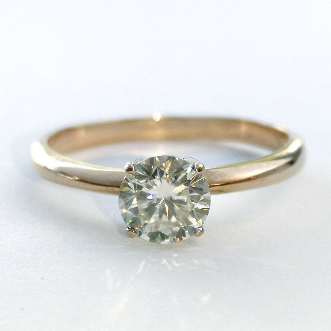 1ct White Moissanite 14K Gold Engagement Ring - SOPHYGEMS